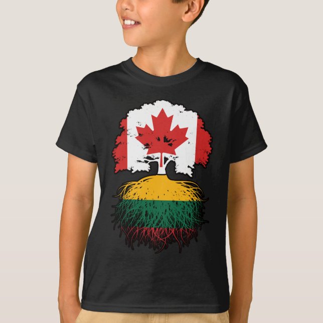 T-shirt Lituanie Lituanie Canada - Racines d'arbres du Can (Devant)