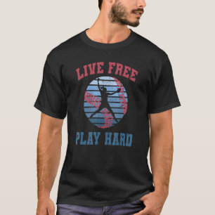 T-shirt Live Free Play Hard Softball Pitcher Graphisme 1