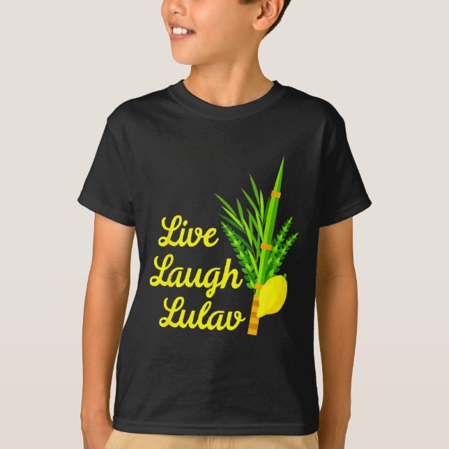 T-shirt Live Laugh Lulav Etrog Happy Sukkot Jewish Sukkah  (Devant)