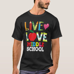 T-shirt Live Love Enseignant du collège de l'amour de reto