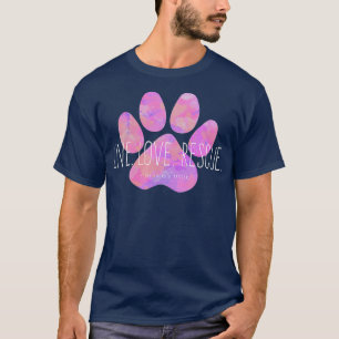 T-shirt Live Love Secourt Chien Rose Paw