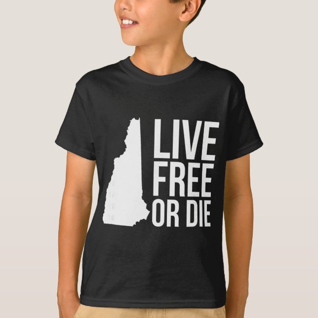 T-shirt Live Or Die Nh Motto New Hampshire Map  (Devant)