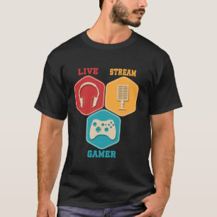 T-shirt Live Stream Gamer Jeu vidéo Jeu en ligne Live Stre
