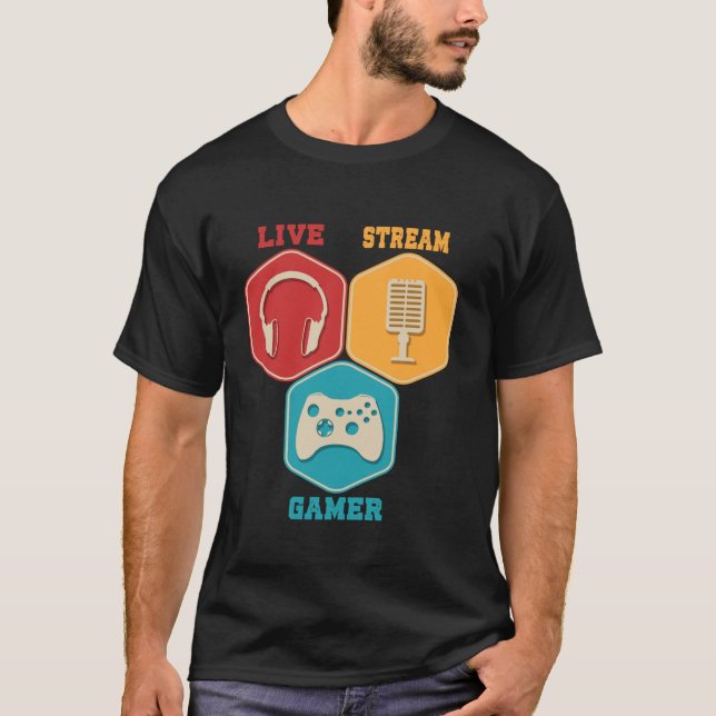T-shirt Live Stream Gamer Jeu vidéo Jeu en ligne Live Stre (Devant)