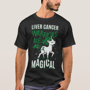 T-shirt Liver Cancer guerrier Magique Unicorn Green Ribbon