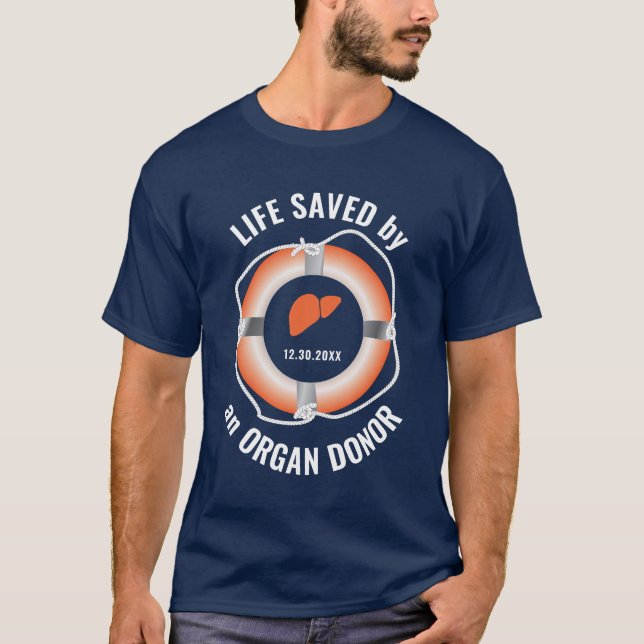 T-shirt Liver Transplant Nautical Custom  (Devant)