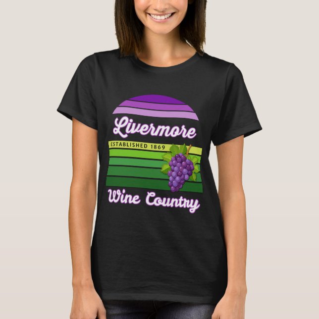 T-shirt Livermore Wine Country Purple Green Stripes Grapes (Devant)