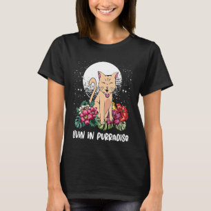 T-shirt Livin en Purradise Chat Hobby Kitten Pastime Chat 