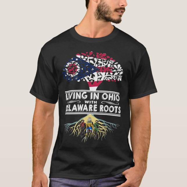 T-shirt Living in Ohio with Delaware Roots (Devant)