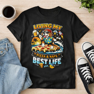 T-shirt Living My Pizza & Naps Best Life Funny Dog Tee!