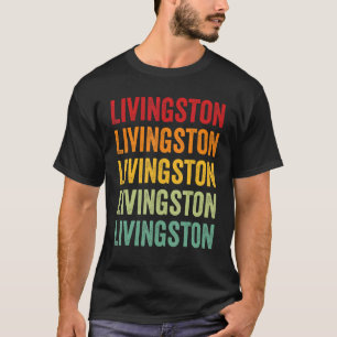 T-shirt Livingston County New York Rainbow Text Design