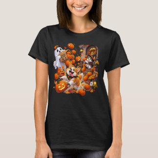 T-shirt Livraison de citrouille drôle Halloween Chien Chat