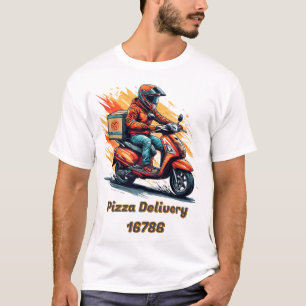 T-shirt Livraison Rider sur Scooter moderne