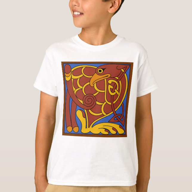 T-shirt Livre De Kells Celtic Knot Oiseau Médiéval (Devant)