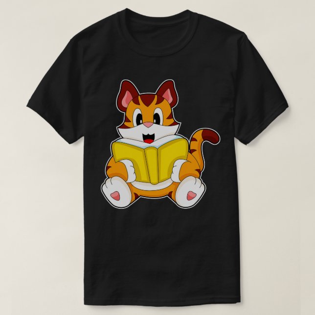 T-shirt Livre de lecture de tigre 1 (Design devant)