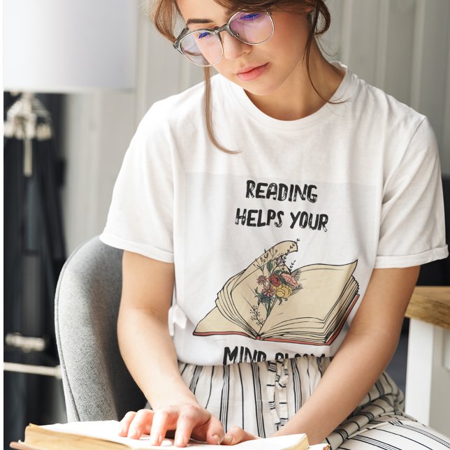 T-shirt Livre de lecture Vintage personnalisé Fleurs sauva (Créateur téléchargé)