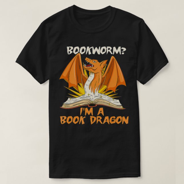 T-shirt Livre Dragon Design pour un Imaginaire Lover livre (Design devant)