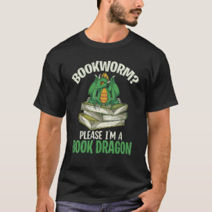 T-shirt Livre Dragon Mythique Créature Animal Bookworm Rea