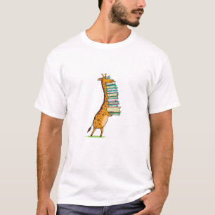 T-shirt Livre drôle Lecture Giraffe I Love My Library