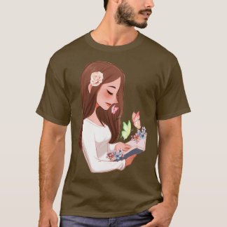 T-shirt Livre en floraison Holographique Bookworm livre Lo