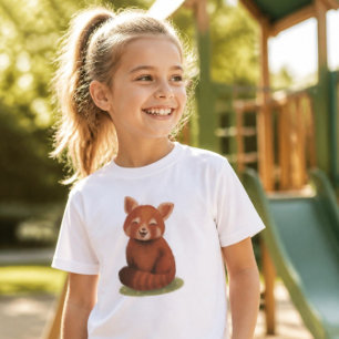 T-shirt Livre illustré de Panda roux mignon pour enfants e