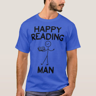 T-shirt Livre Lover Happy Lecture Man Stick Figure Livre R