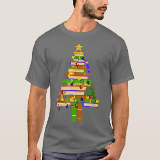 T-shirt Livre Noël Arbre Lumière Lecture Livres Librairie 