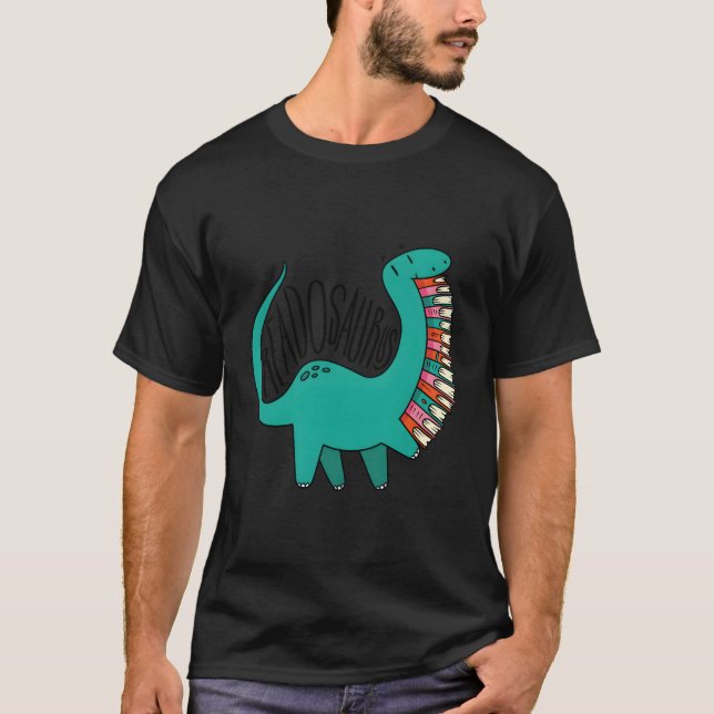 T-shirt Livre Readosaurus Dinosaur Livres Bibliothèque Lec (Devant)