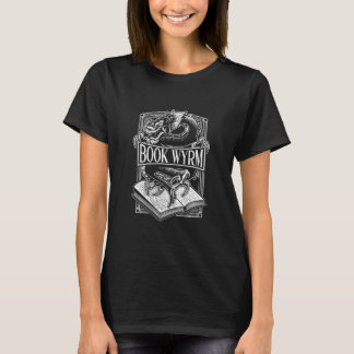 T-shirt Livre Wyrm Bookwyrm Dragon Lecture Lover Distresse