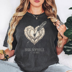 T-shirt Livres à cœur Bibliophile Plume à encre éclaboussu