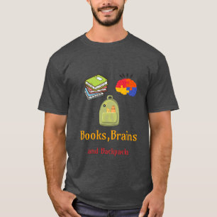 T-shirt Livres Cerveaux Et Sacs À Dos École Début