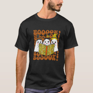 T-shirt Livres Cute Ghost Boo Lecture Livres Halloween Lib