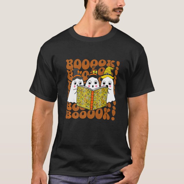 T-shirt Livres Cute Ghost Boo Lecture Livres Halloween Lib (Devant)