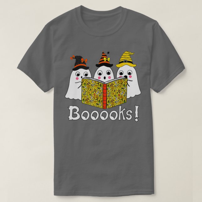 T-shirt Livres ! Cute Ghost Boo Livres de lecture Hallowee (Design devant)
