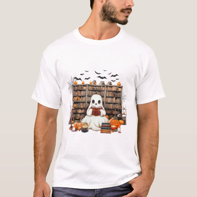 T-shirt Livres de lecture de fantôme Livret enseignant Hal (Devant)