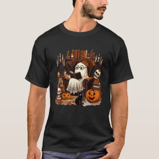 T-shirt Livres De Lecture De Ghost Halloween Collection Li