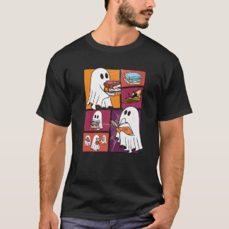 T-shirt Livres de lecture Ghost Retro Lecteur Éffrayant Su