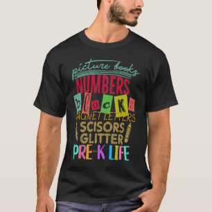T-shirt Livres d'images Nombres Blocs Adorables Vie Pré-Ma