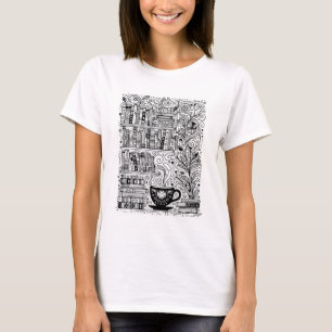 T-shirt Livres Et Café Couleur Me Doodle 2