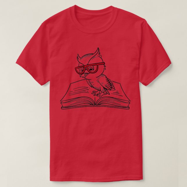 T-shirt Livres et Chouettes Lecture Littérature Forêt Anim (Design devant)