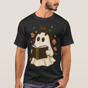 T-shirt Livres Fantôme Lecture Livre Halloween Bibliothèqu