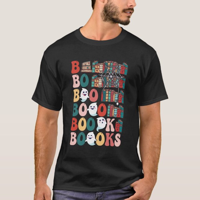 T-shirt Livres Fantômes Funny Halloween Bibliothèque de li (Devant)