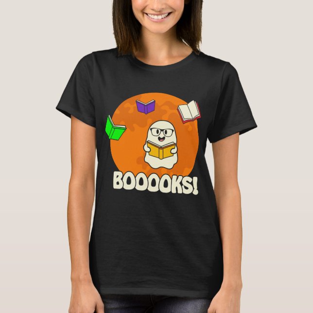 T-shirt Livres Ghost Lecture Livres Drôle (Devant)