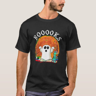 T-shirt Livres Ghost Moon Boo Lire Livres Bibliothèque Boo