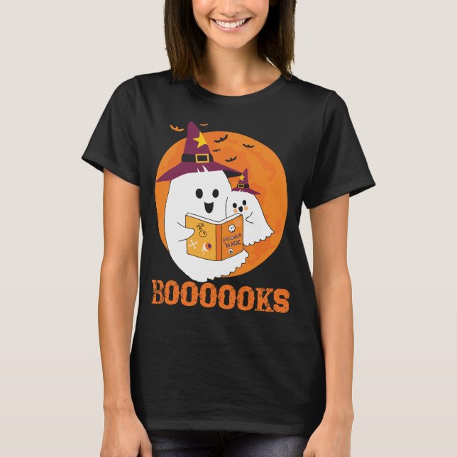 T-shirt Livres Halloween Boo Lire des livres Lecture (Devant)