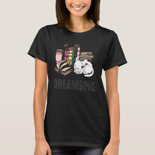 T-shirt Livres Mignons Livre de Chat Rêverie Livres Pour F
