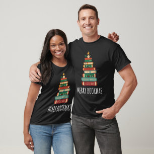 T-shirt Livres Noël Arbre Joyeux Livres