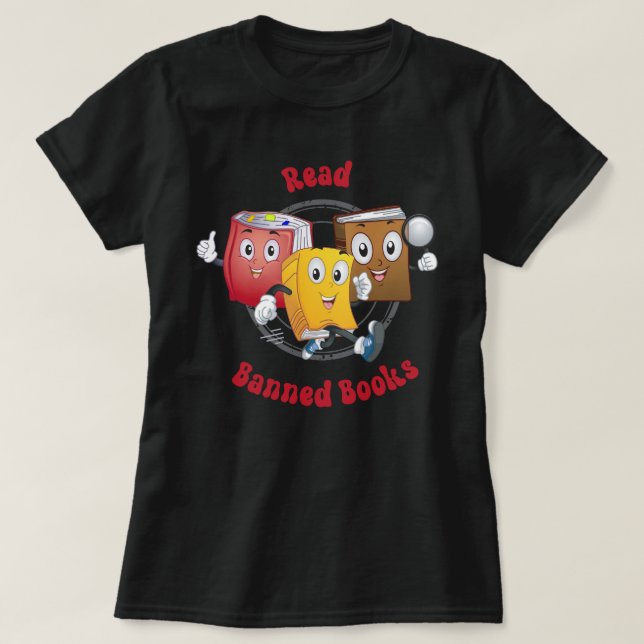 T-shirt Livres rétro mignons - Lire Livres interdits (Design devant)