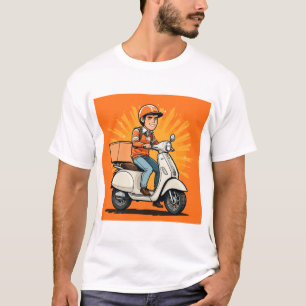 T-shirt Livreur à scooter moderne