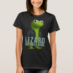 T-shirt Lizard A Great Jeans Funny Retro Denim meme Humo